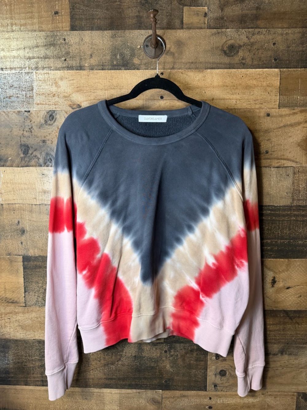 Daydreamer Tie-Dye Chevron Sweatshirt size small cotton